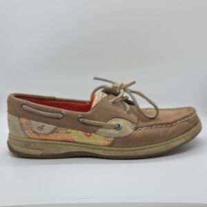 Sperry Tan and Multicolor Boat Shoes